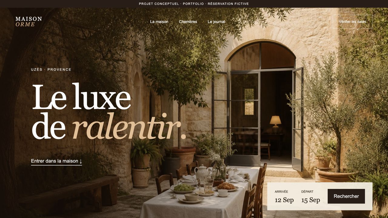 Maison Orme website homepage